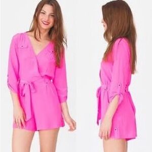 Hot Pink Silk Yumi Kim Romper size Small